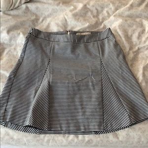 Black and white striped skirt